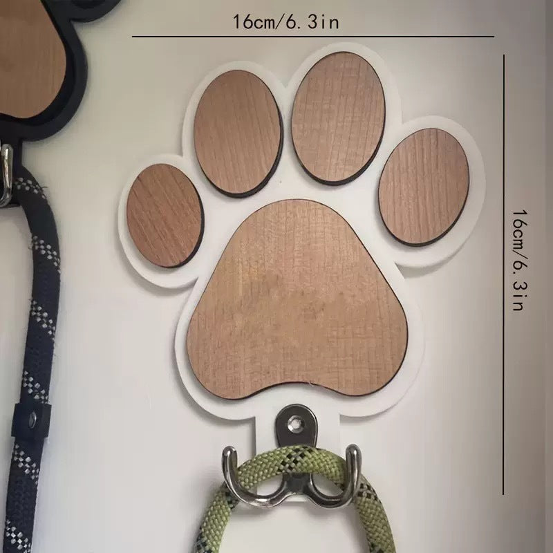 Household Fashion Wooden Foot Paw Print Hook