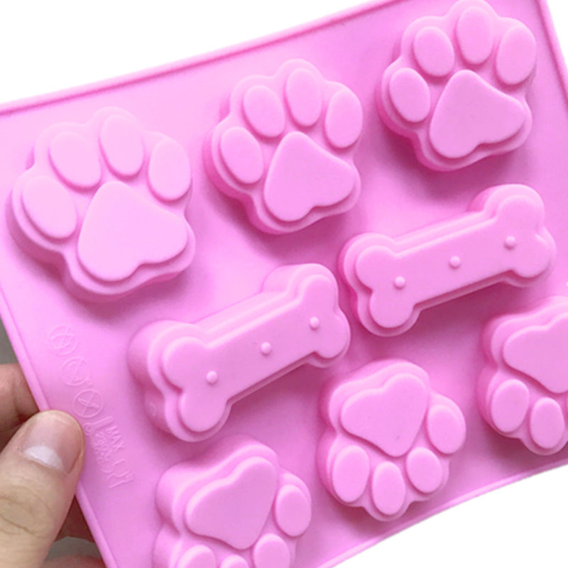 6-piece Cat's Paw Plus Bone Silicone Cake Mold Aroma Mold High Temperature Resistant Easily Removable Mold Cute Claw